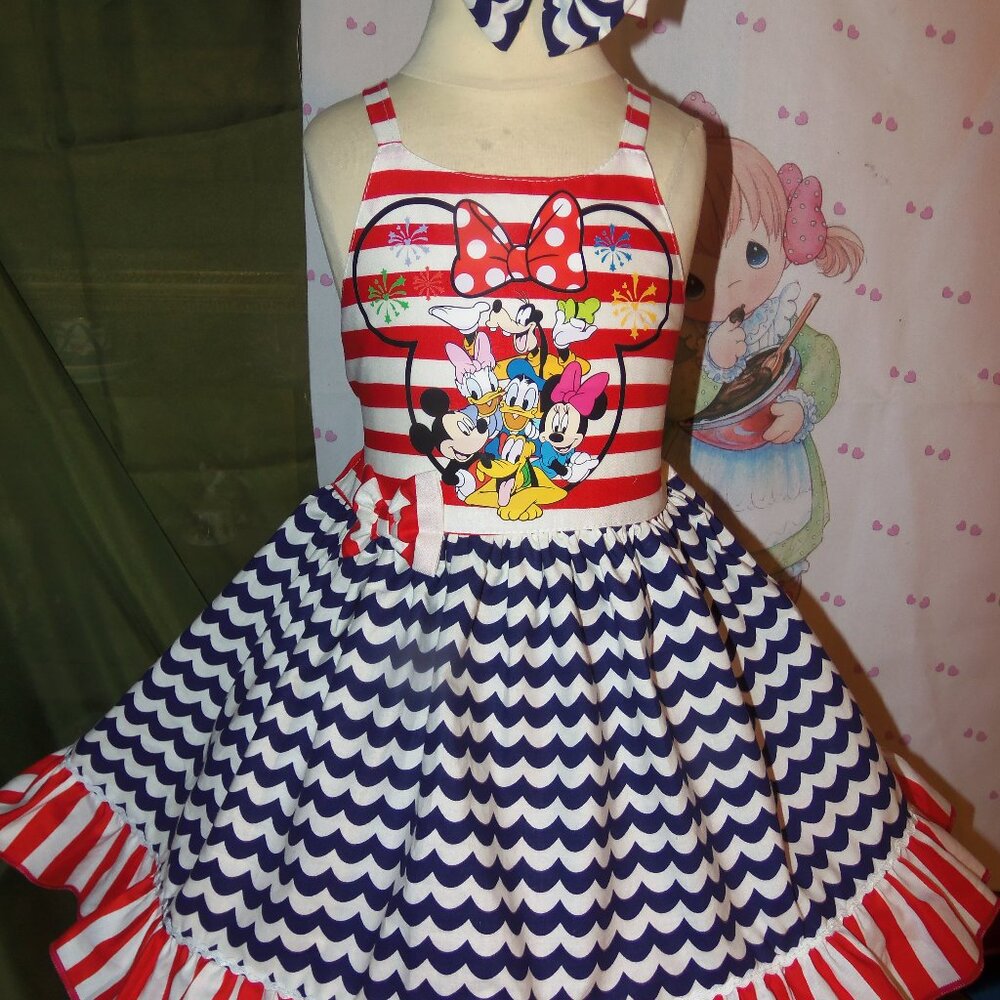 Disney Cruise  Mickey Mouse Minnie Mouse Baby Girl Dress NEW